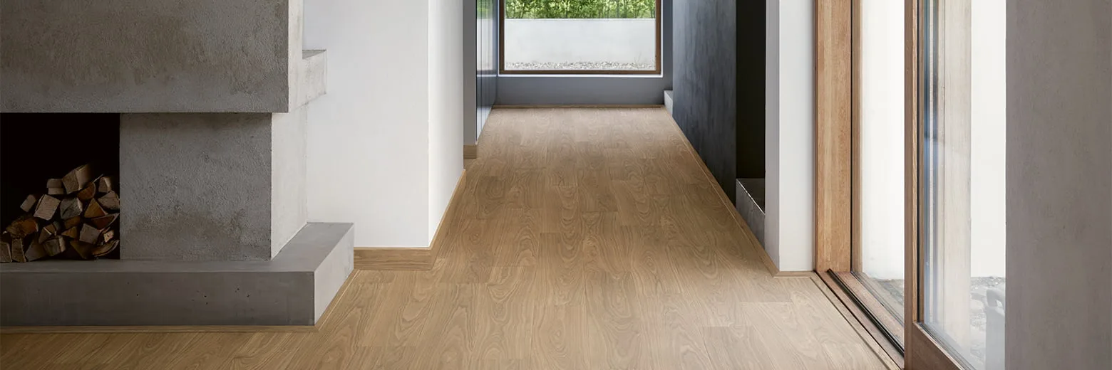 A Scandinavian living room with a Pergo floor